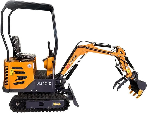 AGT 13.5 HP B&S 1-ton Mini & Small Excavator Micro Crawler Digger, Gasoline, Wit