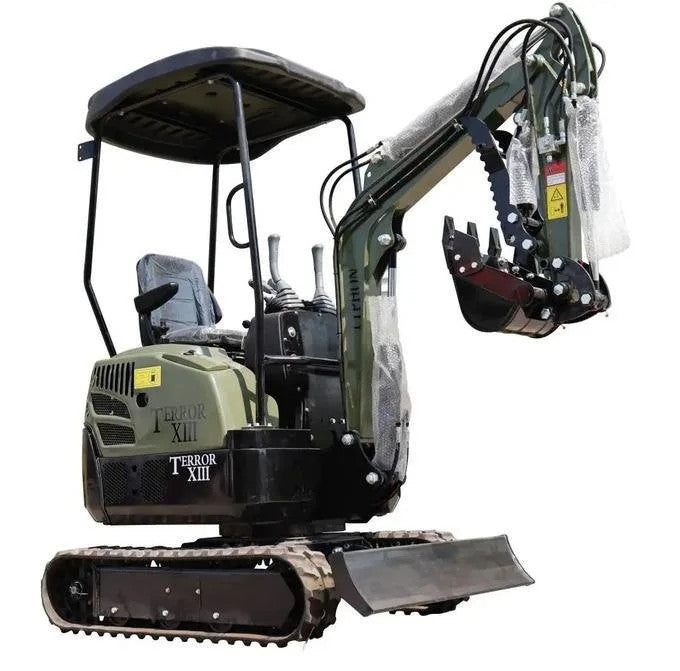 TYPHON TERROR XIII Mini Excavator – 1.3 Ton Trench Digger with Canopy, Hydraulic